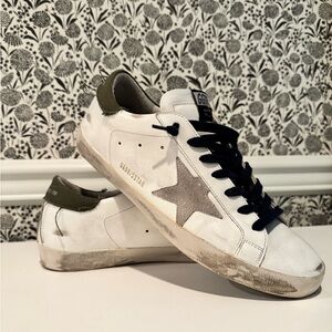 Men’s Golden Goose White, Green and Navy Sneakers- Size 44 (US 11)